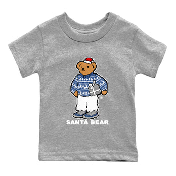 11s Diffused Blue t shirts to match sneakers Santa Bear Christmas Shirts Air Jordan 11 Diffused Blue shirt SNRT Sneaker Tees Youth Baby Heather Grey 2 tee
