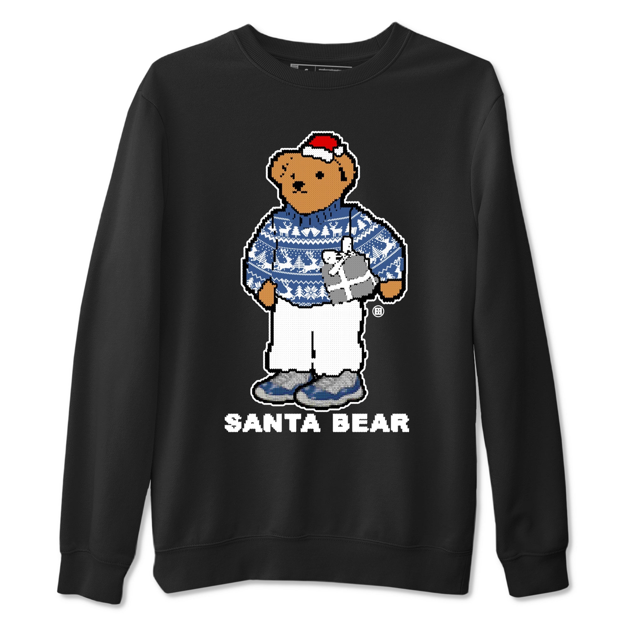 11s Diffused Blue t shirts to match sneakers Santa Bear Christmas Shirts Air Jordan 11 Diffused Blue shirt SNRT Sneaker Tees unisex cotton Black 2 shirts