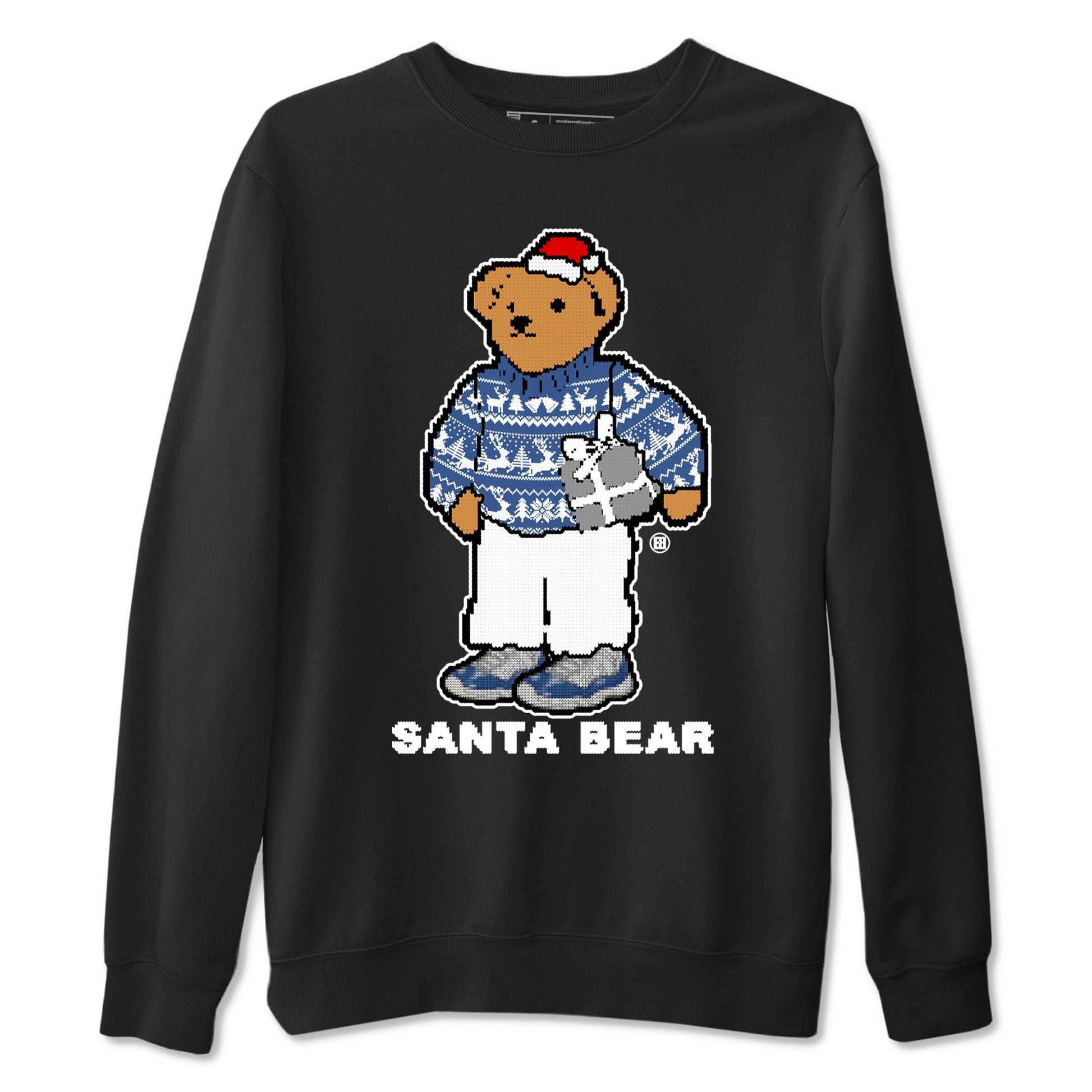 11s Diffused Blue t shirts to match sneakers Santa Bear Christmas Shirts Air Jordan 11 Diffused Blue shirt SNRT Sneaker Tees unisex cotton Black 2 shirts