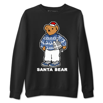 11s Diffused Blue t shirts to match sneakers Santa Bear Christmas Shirts Air Jordan 11 Diffused Blue shirt SNRT Sneaker Tees unisex cotton Black 2 shirts