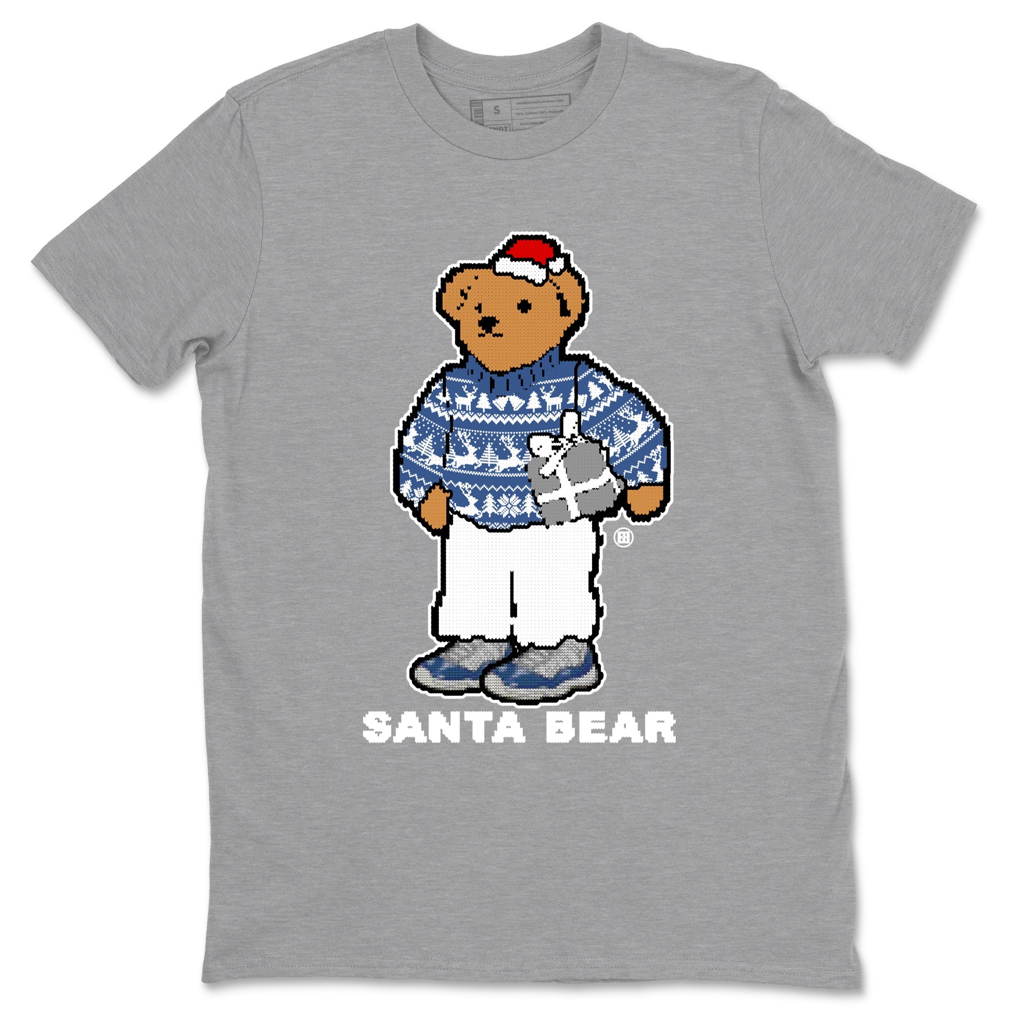 11s Diffused Blue t shirts to match sneakers Santa Bear Christmas Shirts Air Jordan 11 Diffused Blue shirt SNRT Sneaker Tees unisex cotton Heather Grey 2 shirts