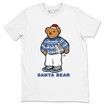 11s Diffused Blue t shirts to match sneakers Santa Bear Christmas Shirts Air Jordan 11 Diffused Blue shirt SNRT Sneaker Tees unisex cotton White 2 shirts