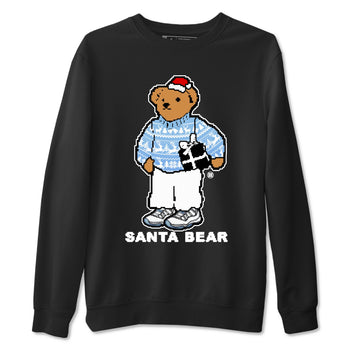 11s Legend Blue t shirts to match sneakers Santa Bear Christmas Shirts Air Jordan 11 Legend Blue shirt SNRT Sneaker Tees unisex cotton Black 2 shirts