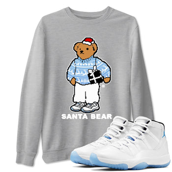 11s Legend Blue t shirts to match sneakers Santa Bear Christmas Shirts Air Jordan 11 Legend Blue shirt SNRT Sneaker Tees unisex cotton Heather Grey 1 shirts