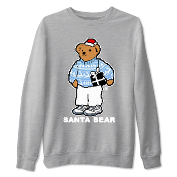 11s Legend Blue t shirts to match sneakers Santa Bear Christmas Shirts Air Jordan 11 Legend Blue shirt SNRT Sneaker Tees unisex cotton Heather Grey 2 shirts