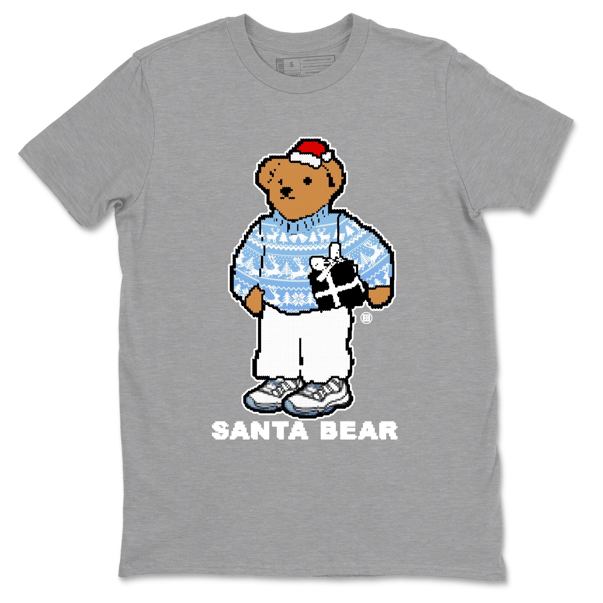 11s Legend Blue t shirts to match sneakers Santa Bear Christmas Shirts Air Jordan 11 Legend Blue shirt SNRT Sneaker Tees unisex cotton Heather Grey 2 shirts