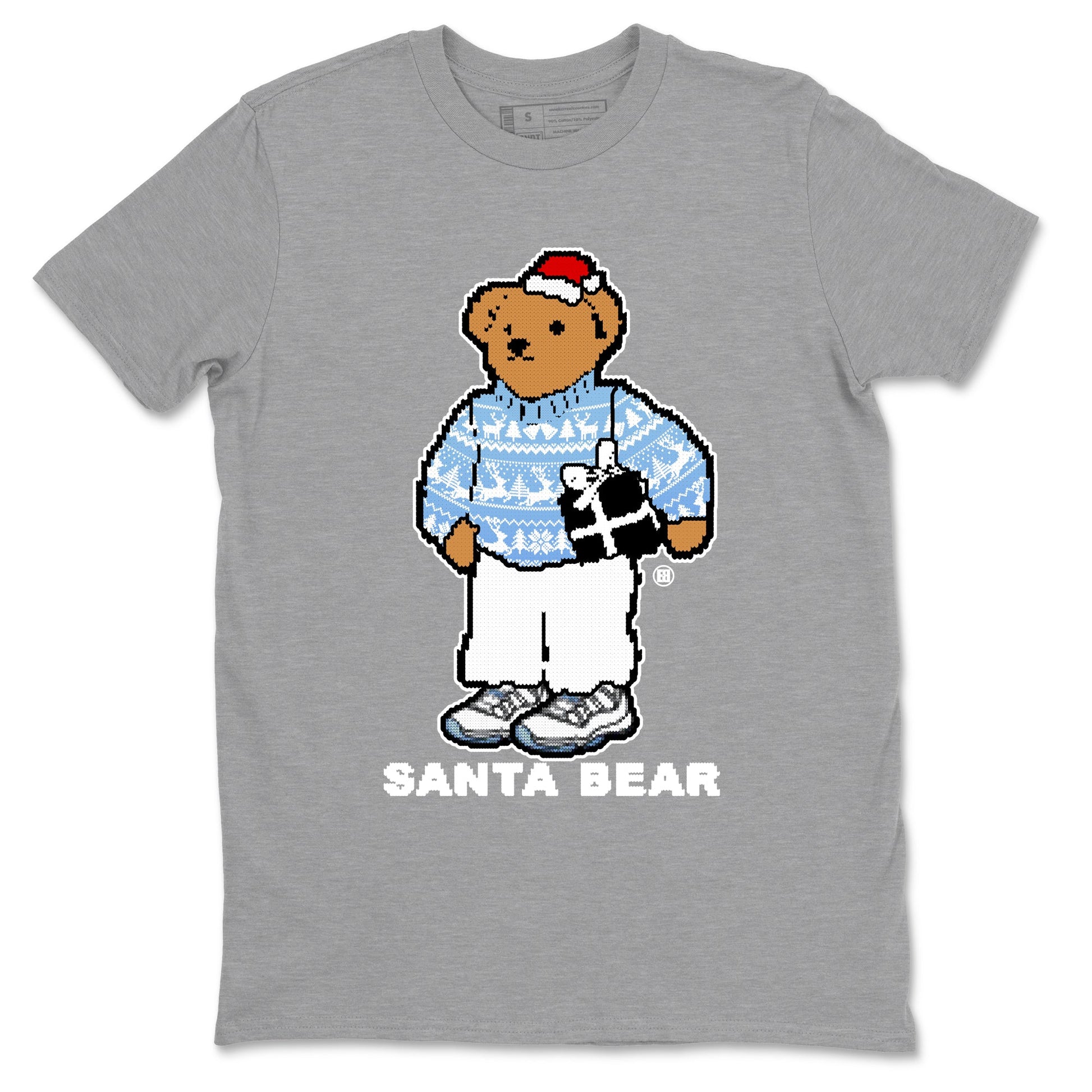 11s Legend Blue t shirts to match sneakers Santa Bear Christmas Shirts Air Jordan 11 Legend Blue shirt SNRT Sneaker Tees unisex cotton Heather Grey 2 shirts