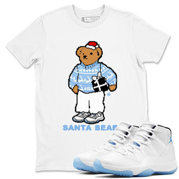 11s Legend Blue t shirts to match sneakers Santa Bear Christmas Shirts Air Jordan 11 Legend Blue shirt SNRT Sneaker Tees unisex cotton White 1 shirts