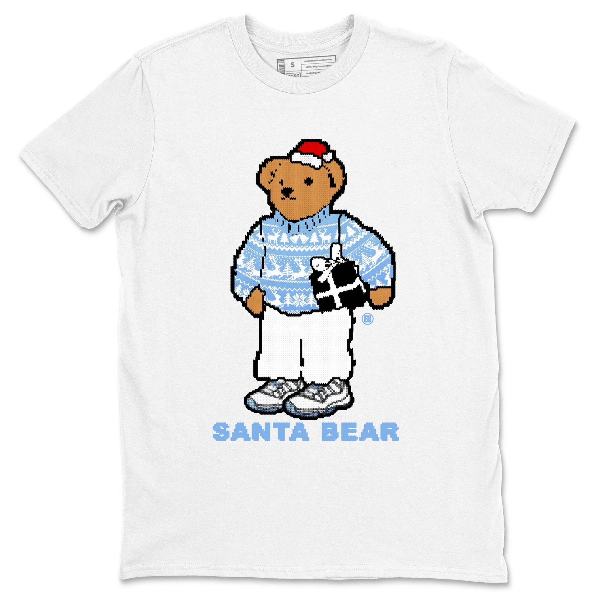 11s Legend Blue t shirts to match sneakers Santa Bear Christmas Shirts Air Jordan 11 Legend Blue shirt SNRT Sneaker Tees unisex cotton White 2 shirts