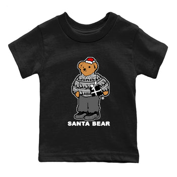 Air Jordan 12 Black Wolf Grey t shirts to match sneakers Santa Bear Christmas Shirts 12s Black Wolf Grey shirt SNRT Sneaker Tees Youth Baby Black 2 tee