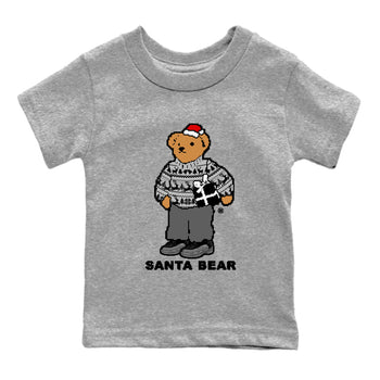 Air Jordan 12 Black Wolf Grey t shirts to match sneakers Santa Bear Christmas Shirts 12s Black Wolf Grey shirt SNRT Sneaker Tees Youth Baby Heather Grey 2 tee