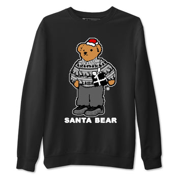 Air Jordan 12 Black Wolf Grey t shirts to match sneakers Santa Bear Christmas Shirts 12s Black Wolf Grey shirt SNRT Sneaker Tees unisex cotton Black 2 shirts