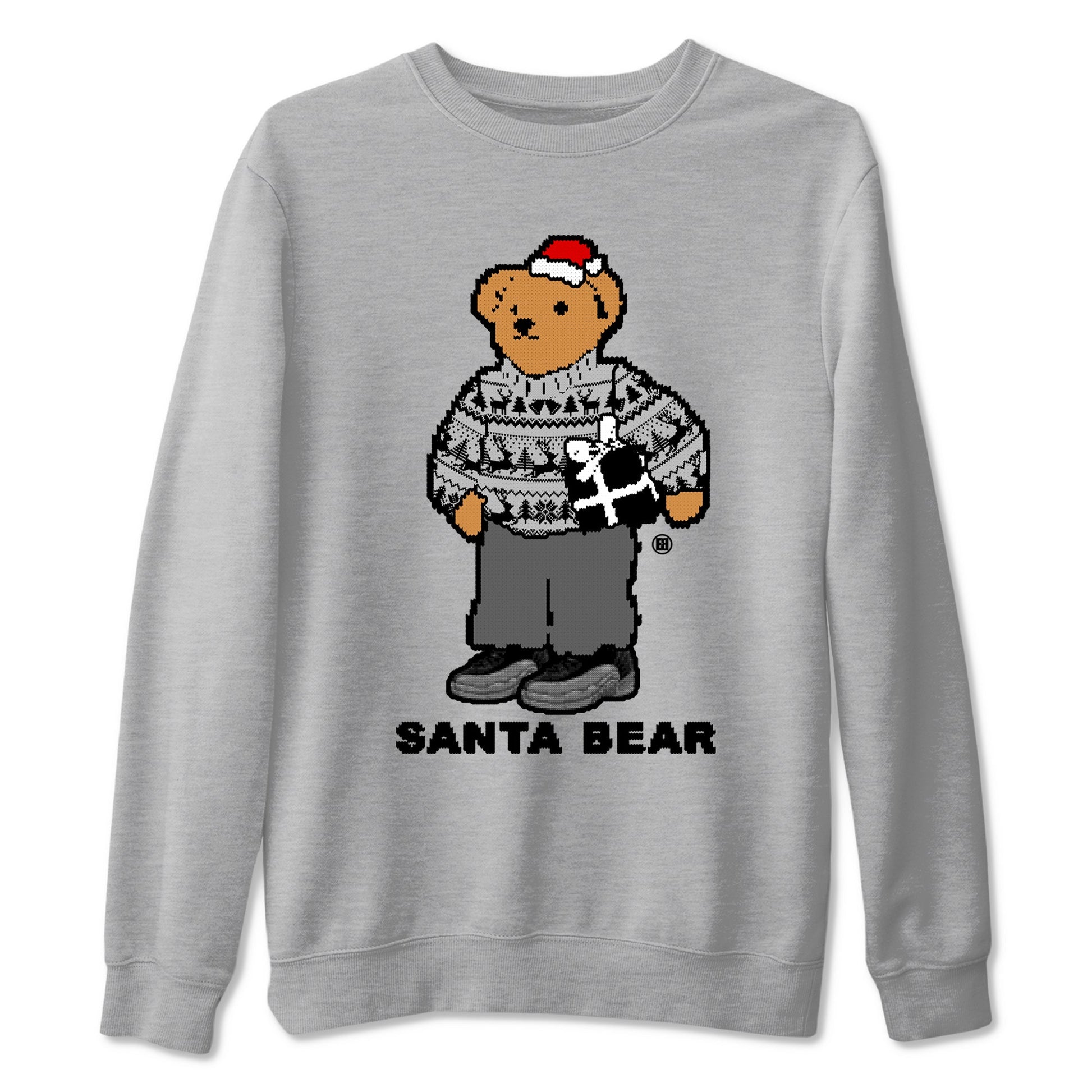 Air Jordan 12 Black Wolf Grey t shirts to match sneakers Santa Bear Christmas Shirts 12s Black Wolf Grey shirt SNRT Sneaker Tees unisex cotton Heather Grey 2 shirts