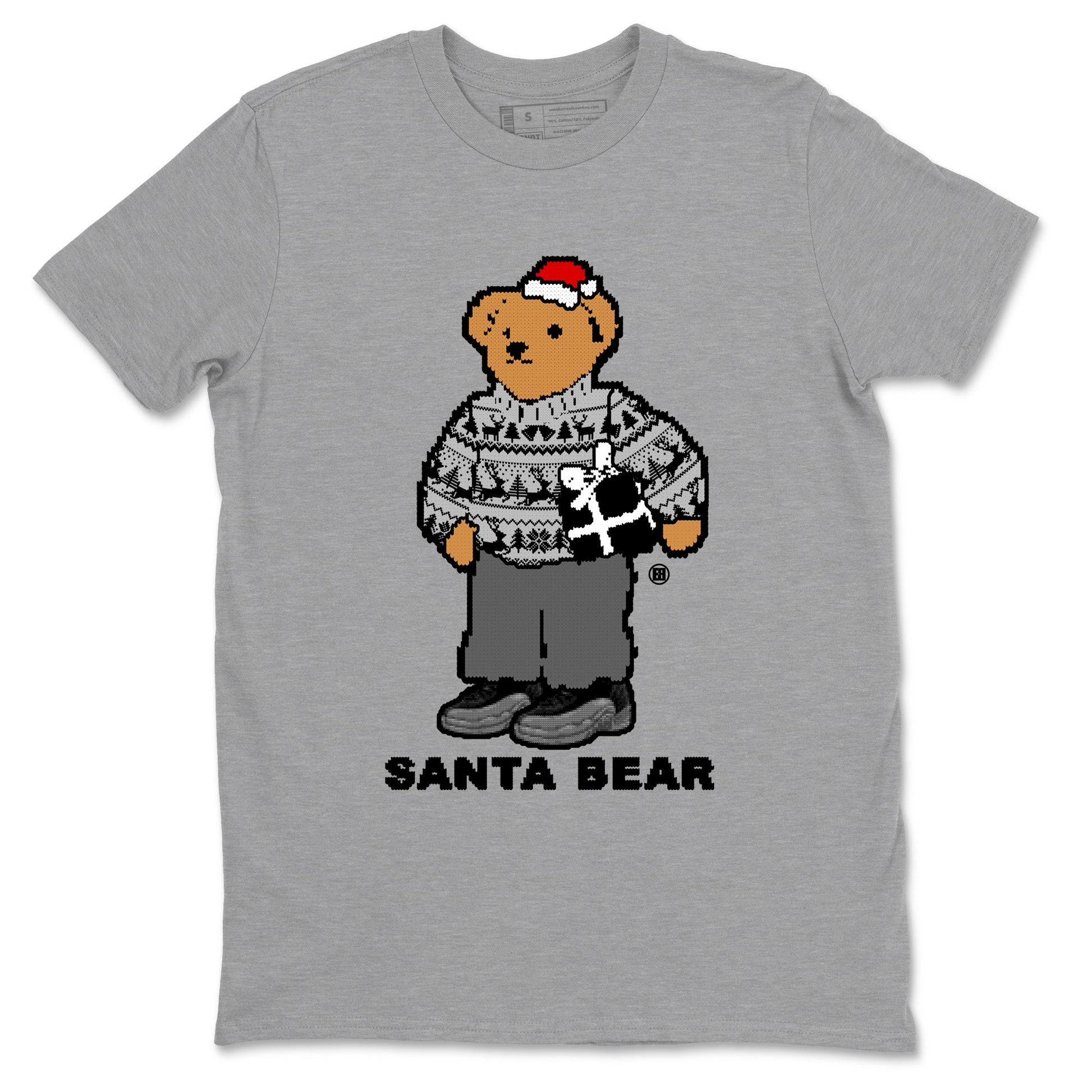Air Jordan 12 Black Wolf Grey t shirts to match sneakers Santa Bear Christmas Shirts 12s Black Wolf Grey shirt SNRT Sneaker Tees unisex cotton Heather Grey 2 shirts