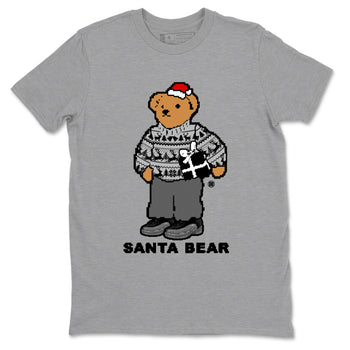Air Jordan 12 Black Wolf Grey t shirts to match sneakers Santa Bear Christmas Shirts 12s Black Wolf Grey shirt SNRT Sneaker Tees unisex cotton Heather Grey 2 shirts