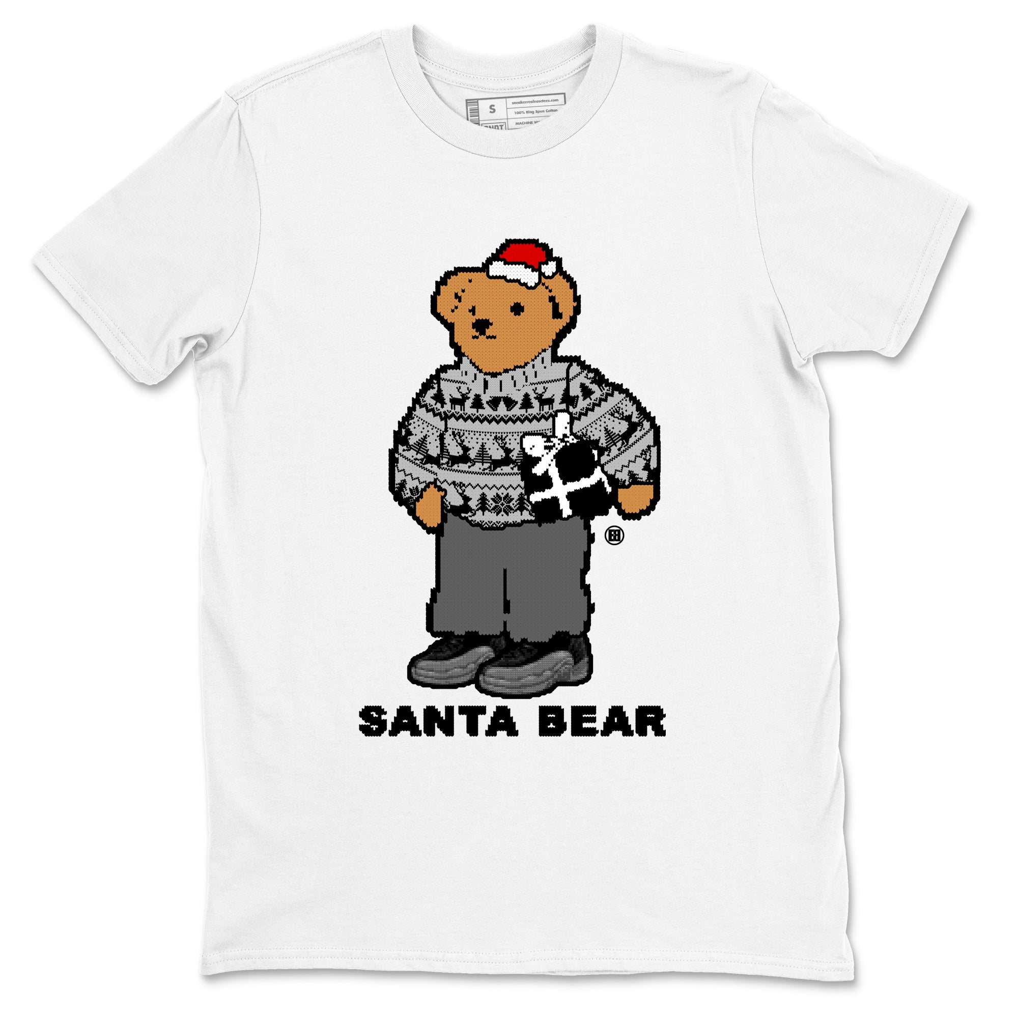 Air Jordan 12 Black Wolf Grey t shirts to match sneakers Santa Bear Christmas Shirts 12s Black Wolf Grey shirt SNRT Sneaker Tees unisex cotton White 2 shirts