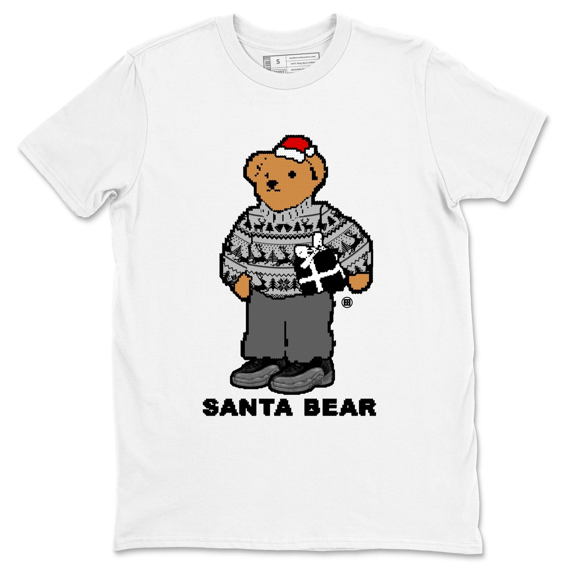 Air Jordan 12 Black Wolf Grey t shirts to match sneakers Santa Bear Christmas Shirts 12s Black Wolf Grey shirt SNRT Sneaker Tees unisex cotton White 2 shirts