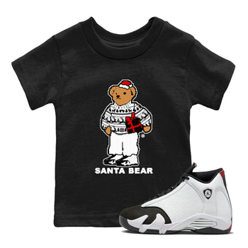 14s Black Toe t shirts to match sneakers Santa Bear Christmas Shirts Air Jordan 14 Black Toe shirt SNRT Sneaker Tees Youth Baby Black 1 tee