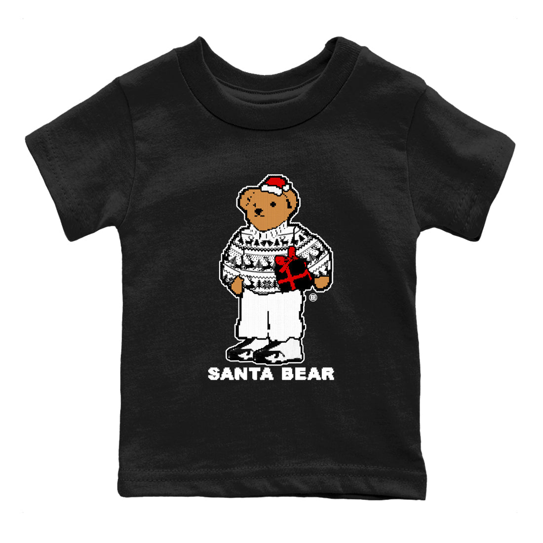 14s Black Toe t shirts to match sneakers Santa Bear Christmas Shirts Air Jordan 14 Black Toe shirt SNRT Sneaker Tees Youth Baby Black 2 tee