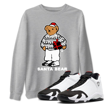 14s Black Toe t shirts to match sneakers Santa Bear Christmas Shirts Air Jordan 14 Black Toe shirt SNRT Sneaker Tees unisex cotton Heather Grey 1 shirts