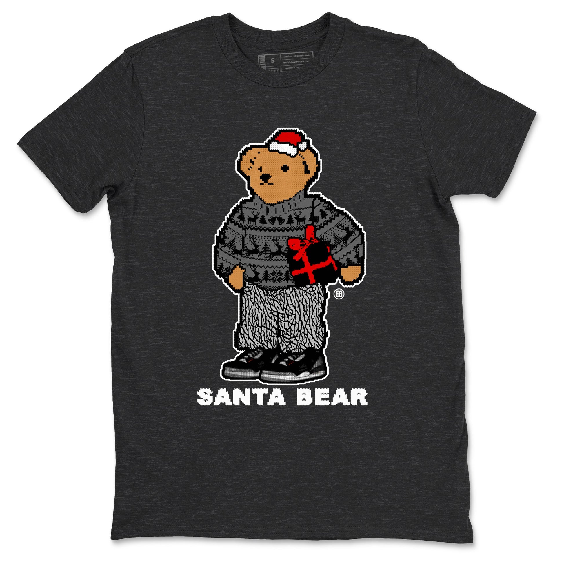3s Black Cement t shirts to match sneakers Santa Bear Christmas Shirts Jordan 3 Retro Black Cement shirt SNRT Sneaker Tees unisex cotton Charcoal Heather 2 shirts