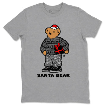 3s Black Cement t shirts to match sneakers Santa Bear Christmas Shirts Jordan 3 Retro Black Cement shirt SNRT Sneaker Tees unisex cotton Heather Grey 2 shirts