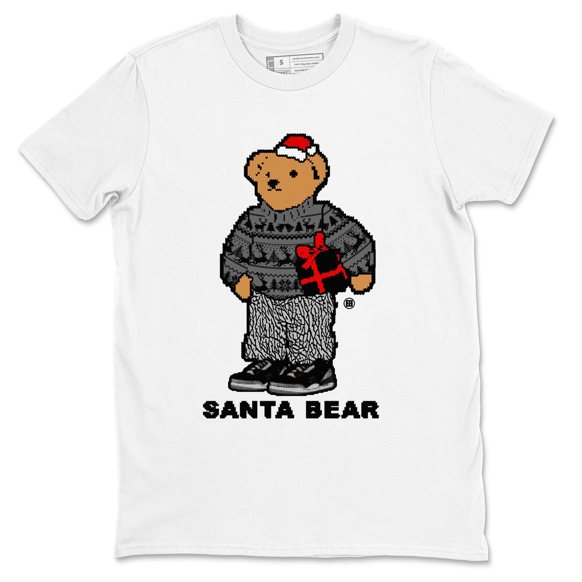3s Black Cement t shirts to match sneakers Santa Bear Christmas Shirts Jordan 3 Retro Black Cement shirt SNRT Sneaker Tees unisex cotton White 2 shirts