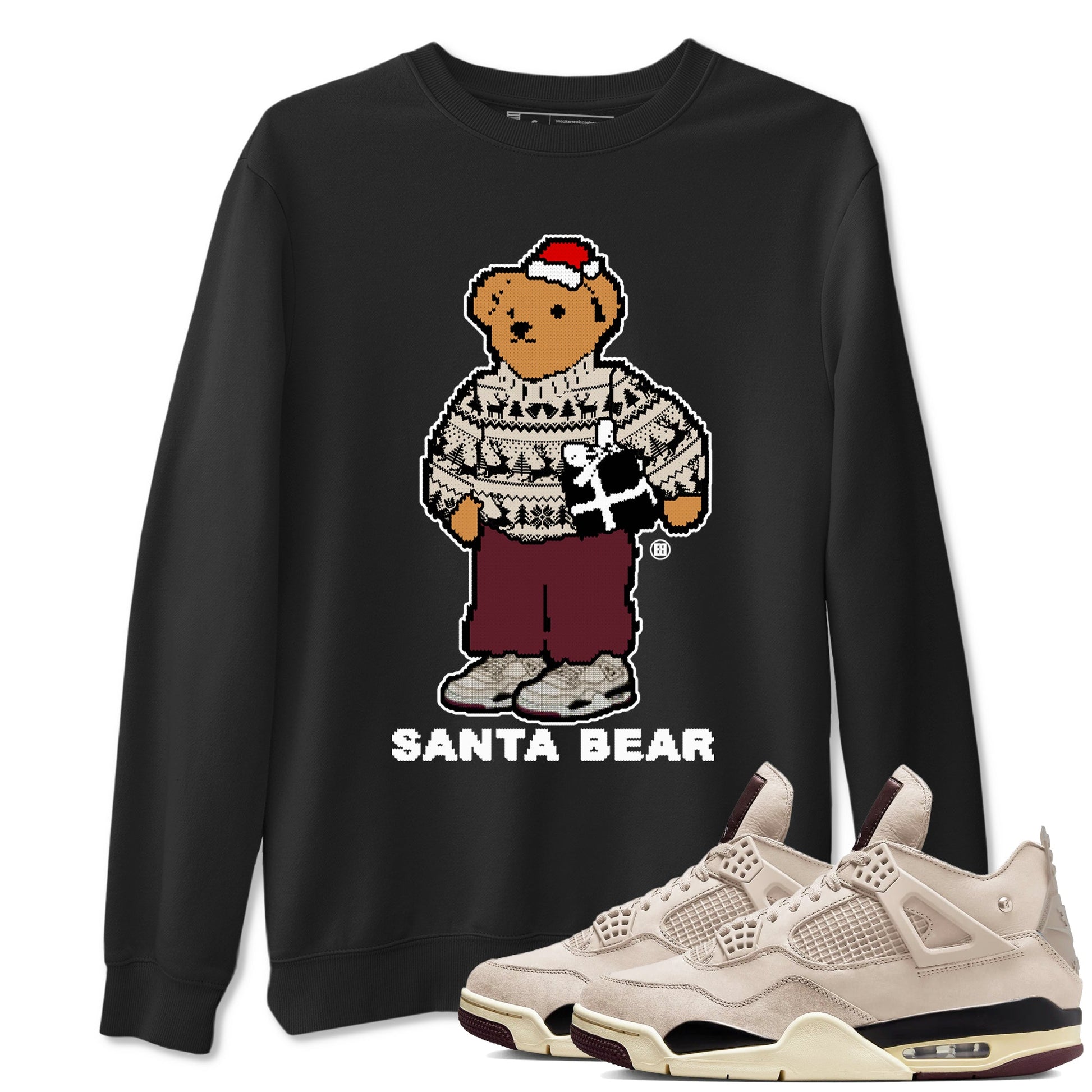 A Ma Maniere Fossil Stone t shirts to match sneakers Santa Bear Christmas Shirts Air Jordan 4 A Ma Maniere x Fossil Stone shirt SNRT Sneaker Tees unisex cotton Black 1 shirts