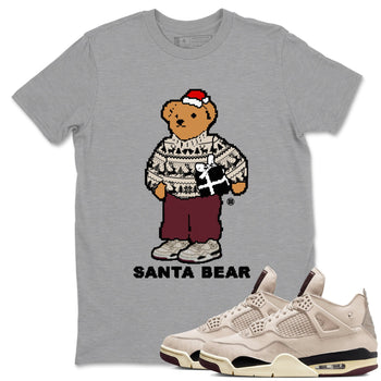 A Ma Maniere Fossil Stone t shirts to match sneakers Santa Bear Christmas Shirts Air Jordan 4 A Ma Maniere x Fossil Stone shirt SNRT Sneaker Tees unisex cotton Heather Grey 1 shirts