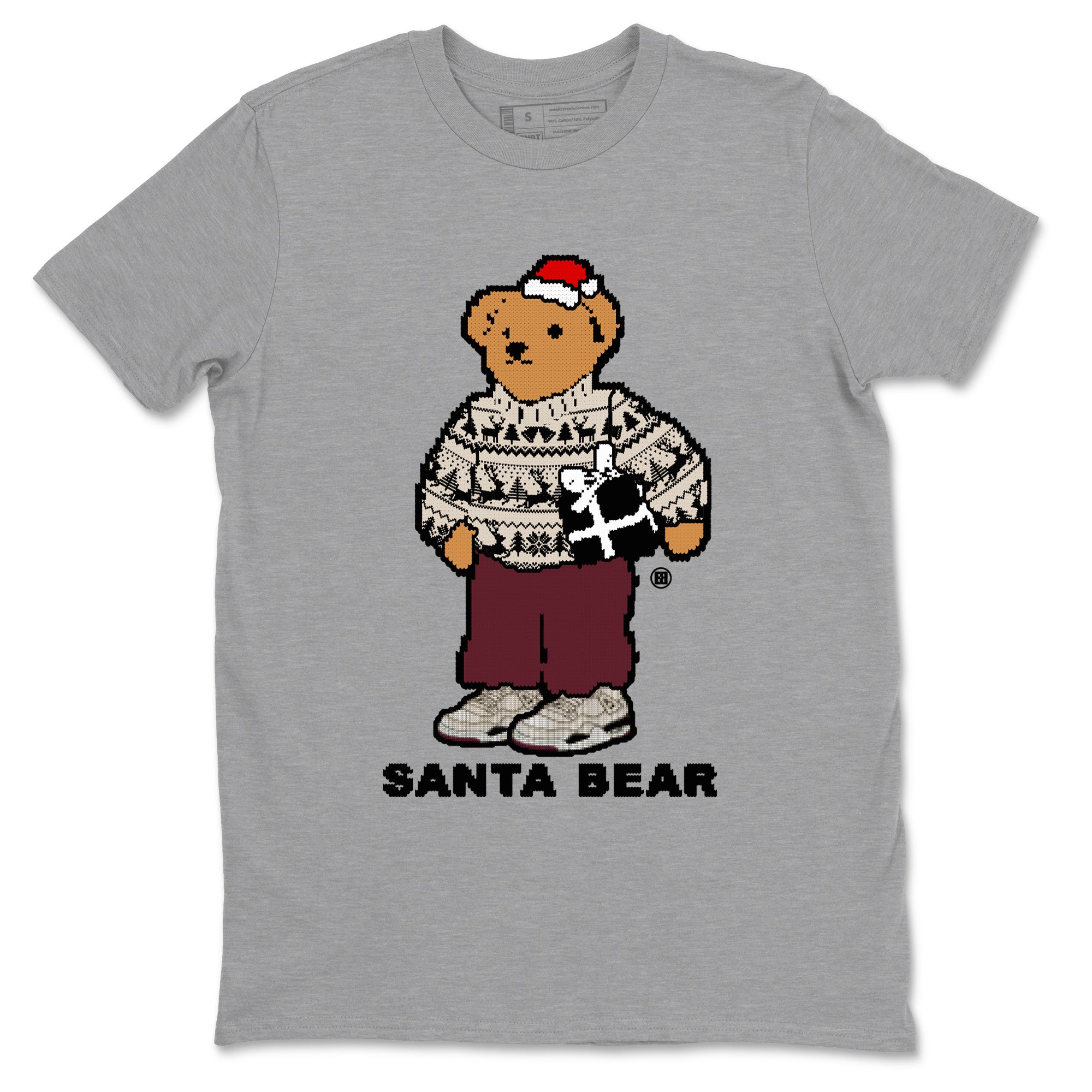 A Ma Maniere Fossil Stone t shirts to match sneakers Santa Bear Christmas Shirts Air Jordan 4 A Ma Maniere x Fossil Stone shirt SNRT Sneaker Tees unisex cotton Heather Grey 2 shirts