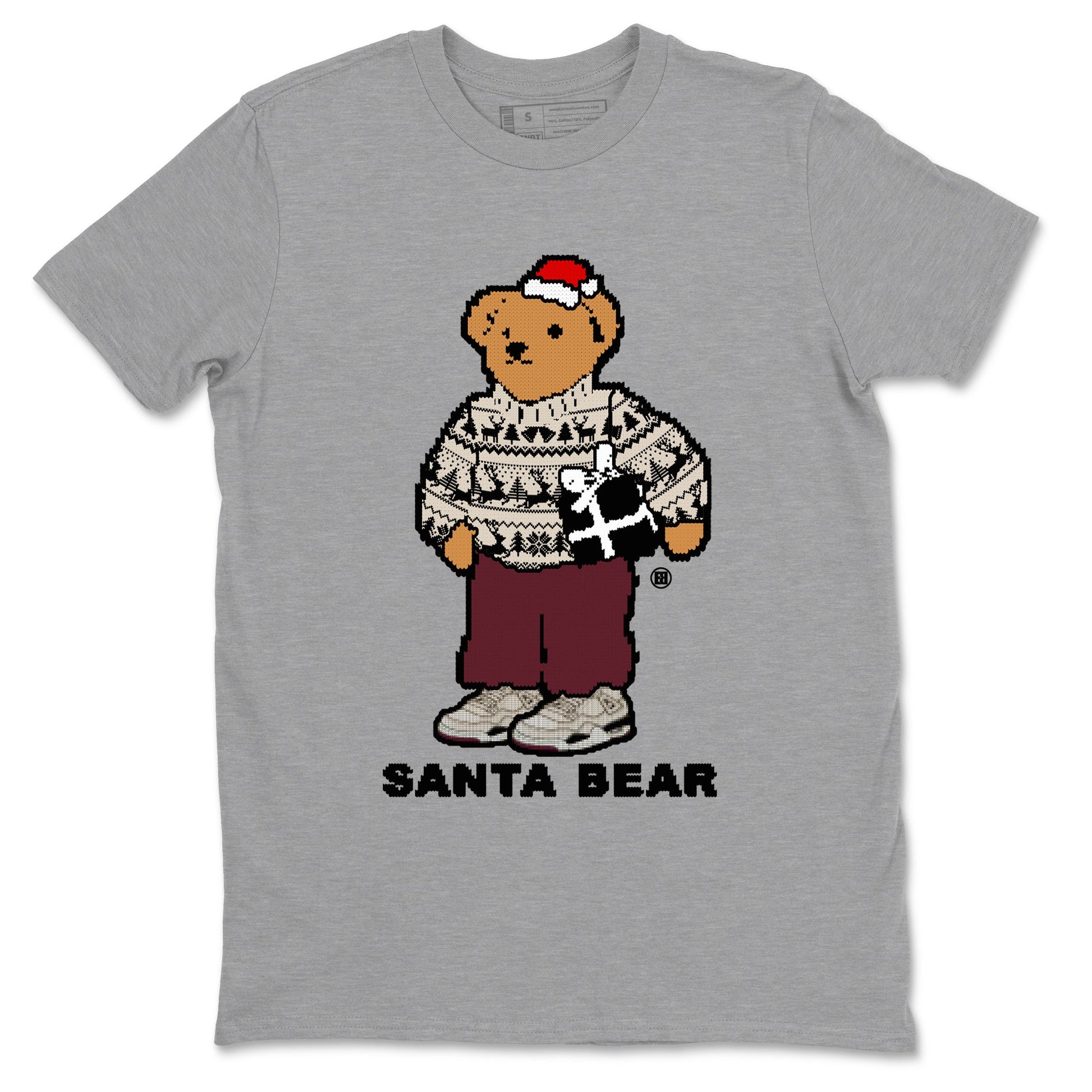 A Ma Maniere Fossil Stone t shirts to match sneakers Santa Bear Christmas Shirts Air Jordan 4 A Ma Maniere x Fossil Stone shirt SNRT Sneaker Tees unisex cotton Heather Grey 2 shirts