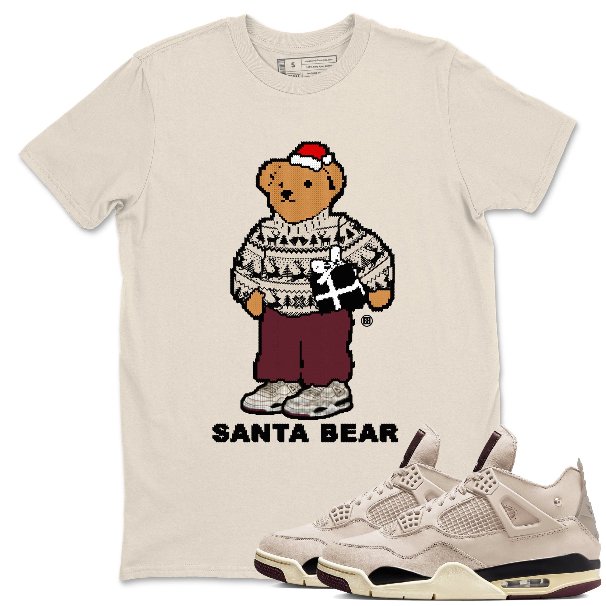 A Ma Maniere Fossil Stone t shirts to match sneakers Santa Bear Christmas Shirts Air Jordan 4 A Ma Maniere x Fossil Stone shirt SNRT Sneaker Tees unisex cotton Natural 1 shirts