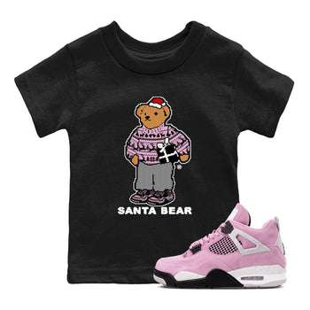 Orchid 4s t shirts to match sneakers Santa Bear Christmas Shirts Air Jordan 4 Orchid shirt SNRT Sneaker Tees Youth Baby Black 1 tee