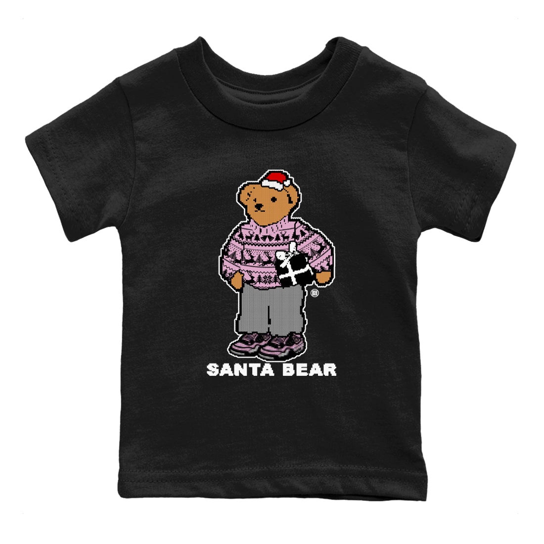 Orchid 4s t shirts to match sneakers Santa Bear Christmas Shirts Air Jordan 4 Orchid shirt SNRT Sneaker Tees Youth Baby Black 2 tee