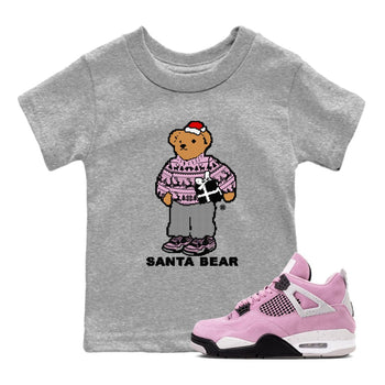 Orchid 4s t shirts to match sneakers Santa Bear Christmas Shirts Air Jordan 4 Orchid shirt SNRT Sneaker Tees Youth Baby Heather Grey 1 tee
