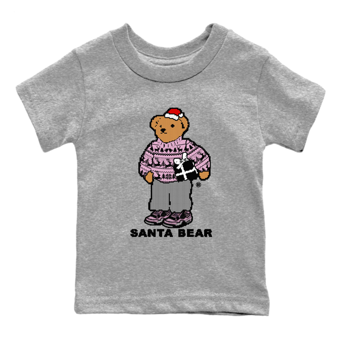 Orchid 4s t shirts to match sneakers Santa Bear Christmas Shirts Air Jordan 4 Orchid shirt SNRT Sneaker Tees Youth Baby Heather Grey 2 tee