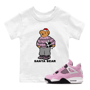 Orchid 4s t shirts to match sneakers Santa Bear Christmas Shirts Air Jordan 4 Orchid shirt SNRT Sneaker Tees Youth Baby White 1 tee
