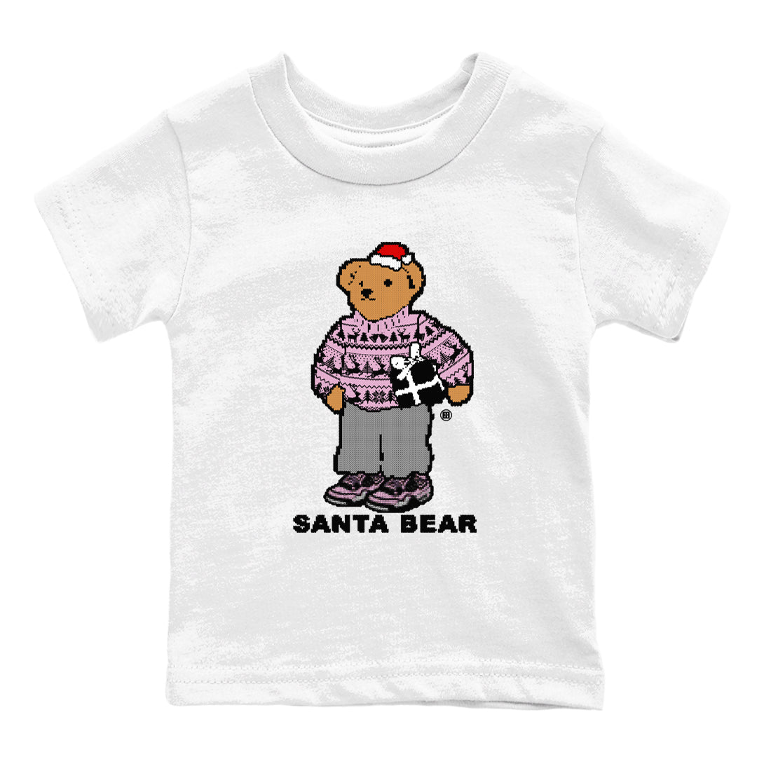 Orchid 4s t shirts to match sneakers Santa Bear Christmas Shirts Air Jordan 4 Orchid shirt SNRT Sneaker Tees Youth Baby White 2 tee