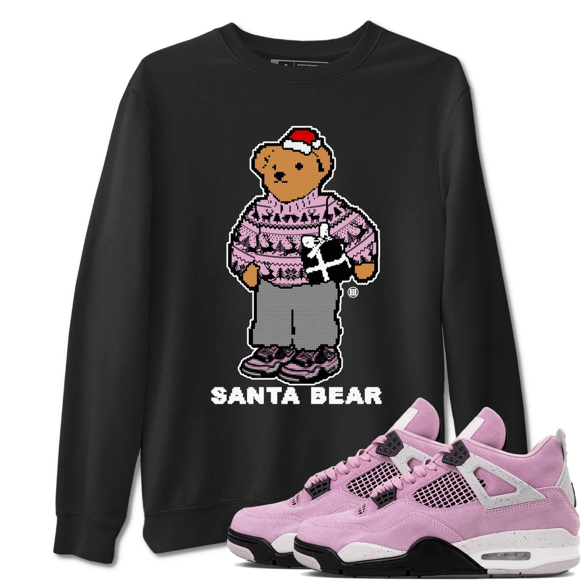 Orchid 4s t shirts to match sneakers Santa Bear Christmas Shirts Air Jordan 4 Orchid shirt SNRT Sneaker Tees unisex cotton Black 1 shirts