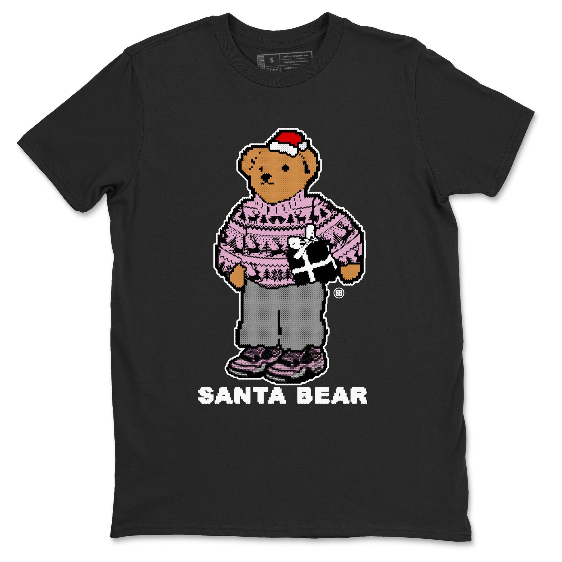 Orchid 4s t shirts to match sneakers Santa Bear Christmas Shirts Air Jordan 4 Orchid shirt SNRT Sneaker Tees unisex cotton Black 2 shirts