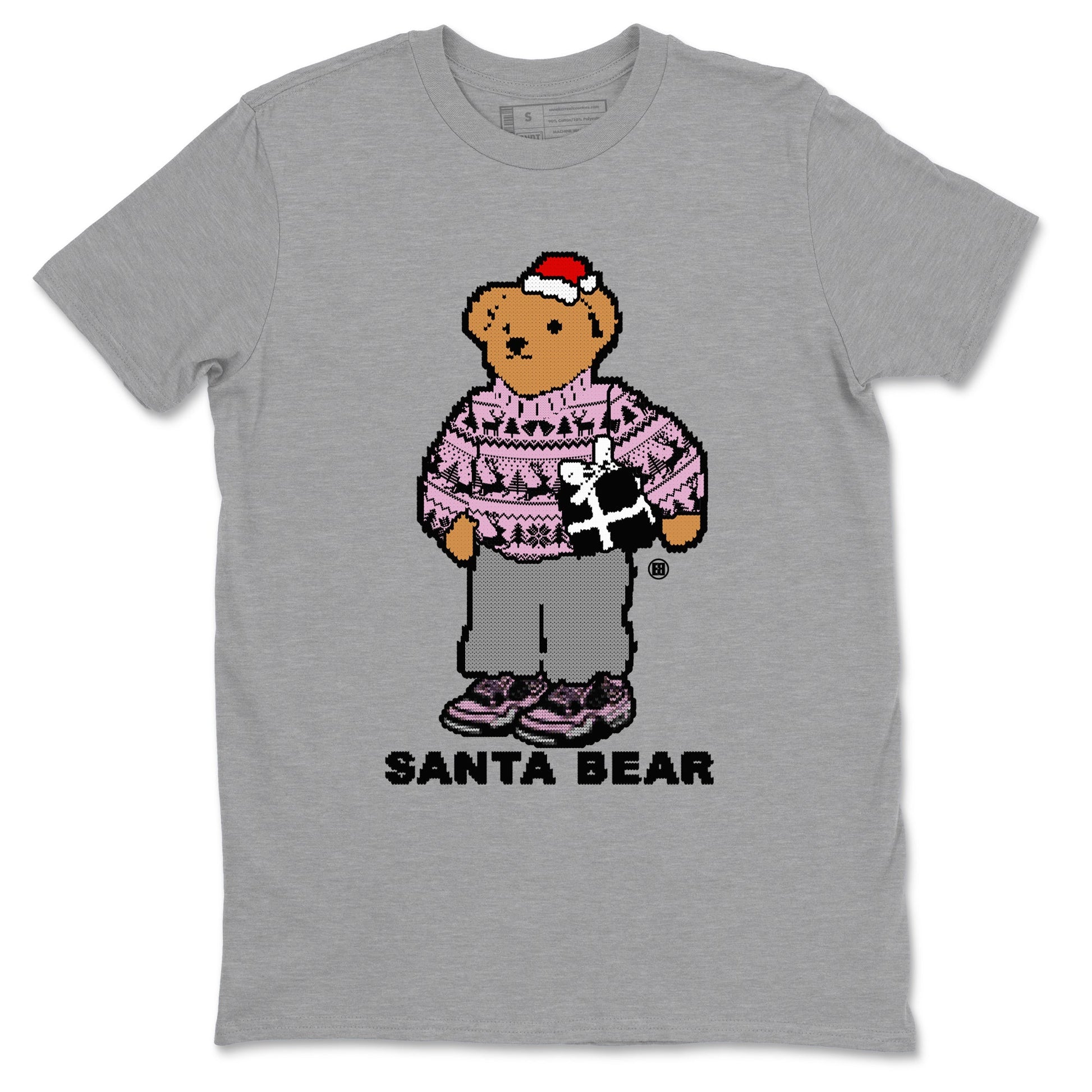 Orchid 4s t shirts to match sneakers Santa Bear Christmas Shirts Air Jordan 4 Orchid shirt SNRT Sneaker Tees unisex cotton Heather Grey 2 shirts