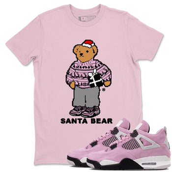 Orchid 4s t shirts to match sneakers Santa Bear Christmas Shirts Air Jordan 4 Orchid shirt SNRT Sneaker Tees unisex cotton Pink 1 shirts