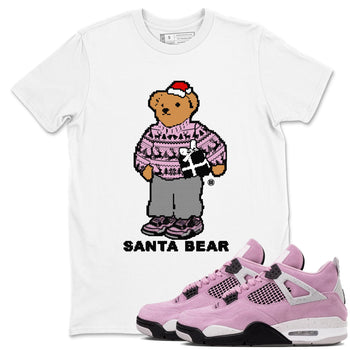 Orchid 4s t shirts to match sneakers Santa Bear Christmas Shirts Air Jordan 4 Orchid shirt SNRT Sneaker Tees unisex cotton White 1 shirts