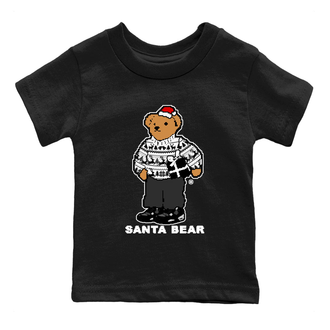 White Thunder 4s t shirts to match sneakers Santa Bear Christmas Shirts Air Jordan 4 Retro White Thunder shirt SNRT Sneaker Tees Youth Baby Black 2 tee
