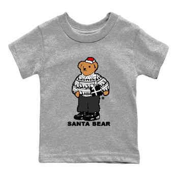 White Thunder 4s t shirts to match sneakers Santa Bear Christmas Shirts Air Jordan 4 Retro White Thunder shirt SNRT Sneaker Tees Youth Baby Heather Grey 2 tee