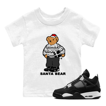White Thunder 4s t shirts to match sneakers Santa Bear Christmas Shirts Air Jordan 4 Retro White Thunder shirt SNRT Sneaker Tees Youth Baby White 1 tee
