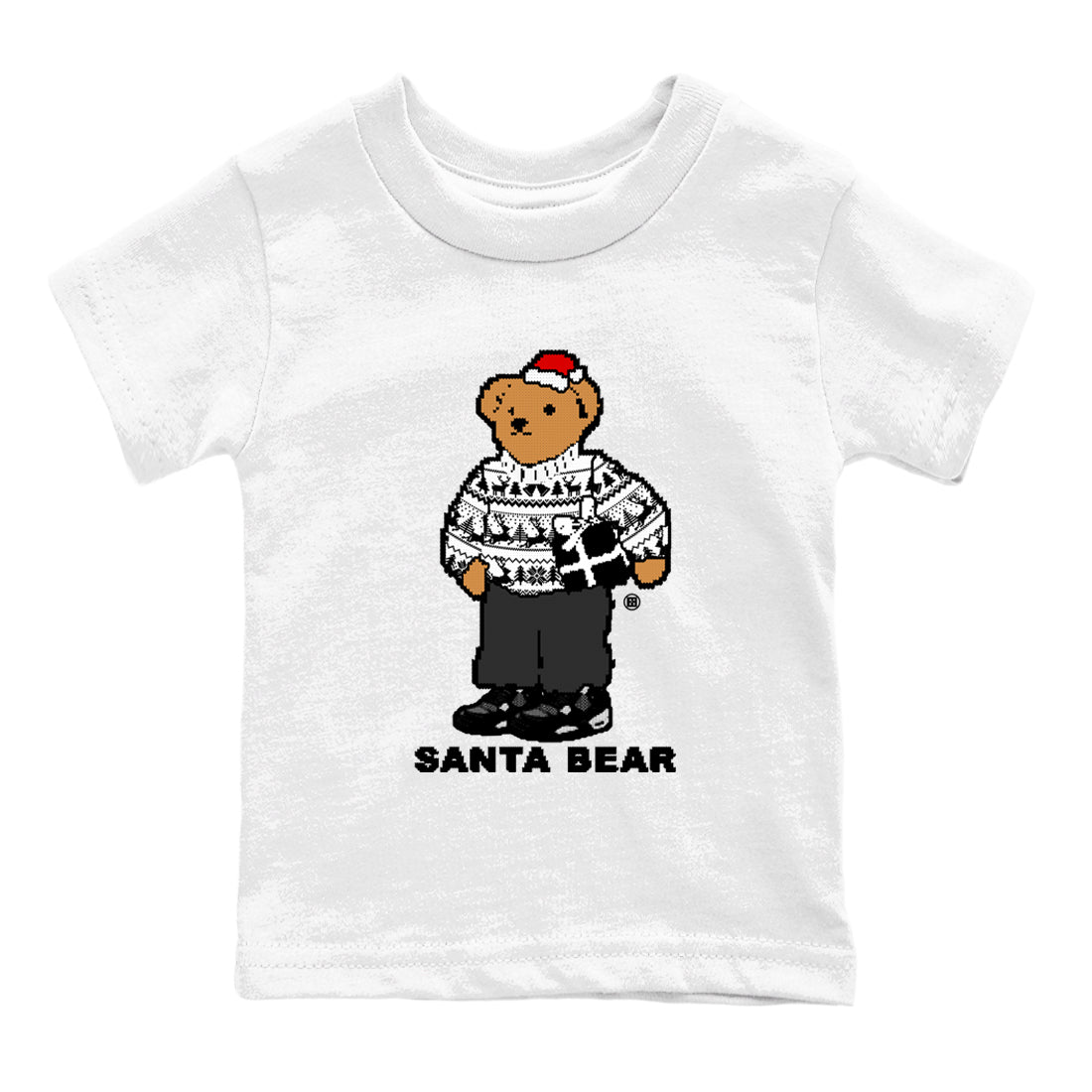 White Thunder 4s t shirts to match sneakers Santa Bear Christmas Shirts Air Jordan 4 Retro White Thunder shirt SNRT Sneaker Tees Youth Baby White 2 tee