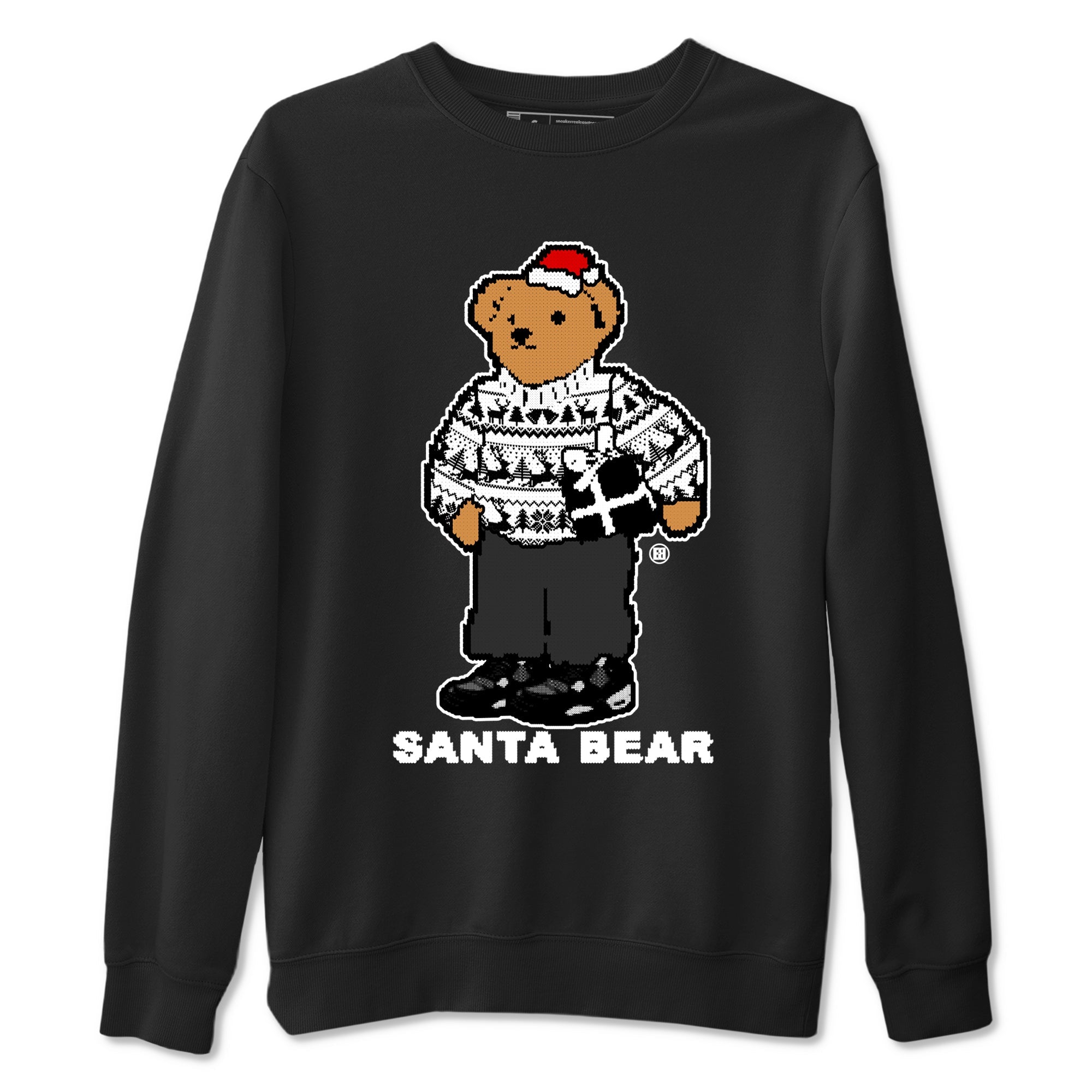 White Thunder 4s t shirts to match sneakers Santa Bear Christmas Shirts Air Jordan 4 Retro White Thunder shirt SNRT Sneaker Tees unisex cotton Black 2 shirts