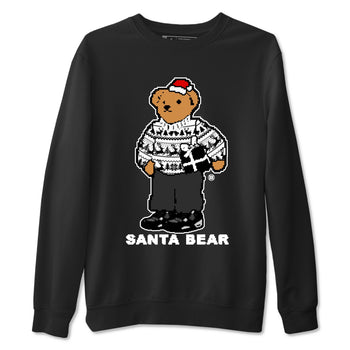 White Thunder 4s t shirts to match sneakers Santa Bear Christmas Shirts Air Jordan 4 Retro White Thunder shirt SNRT Sneaker Tees unisex cotton Black 2 shirts