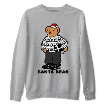 White Thunder 4s t shirts to match sneakers Santa Bear Christmas Shirts Air Jordan 4 Retro White Thunder shirt SNRT Sneaker Tees unisex cotton Heather Grey 2 shirts